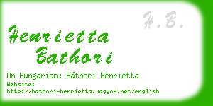 henrietta bathori business card